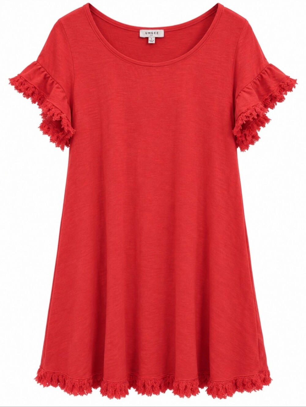 Umgee U.S.A. Red A-line Shift/Babydoll Mini Dress Linen Blend Sz XL